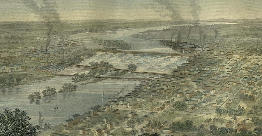 industrial facilities dominated the waterfront of downtown Richmond and Manchester at the start of the Civil War in 1861