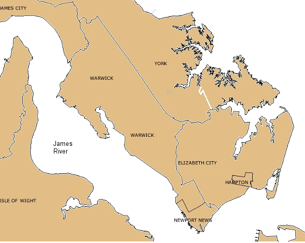 jurisdictional boundaries on the tip of the Peninsula were more fragmented prior to the consolidation of the City of Hampton with Elizabeth City County/Town of Phoebus in 1952, and the separate merger of Warwick County with City of Newport News in 1958