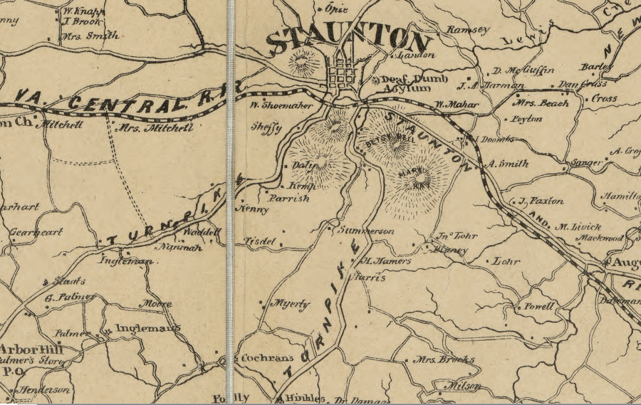 1862 VA MAP Staunton Urbanna Columbia Galax Gainesville Virginia History ITS BIG 