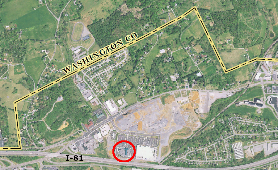 when Cabela's (red circle) closed in 2020, The Falls was mostly undeveloped land without Phase I completed