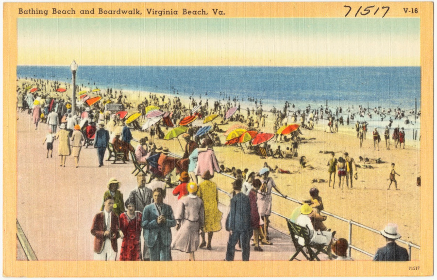 the boardwalk at the resort area of Virginia Beach
