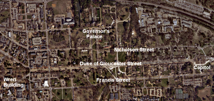 Governor Francis Nicholson named the main street in Williamsburg after the heir to the throne, but his name was also placed on the map