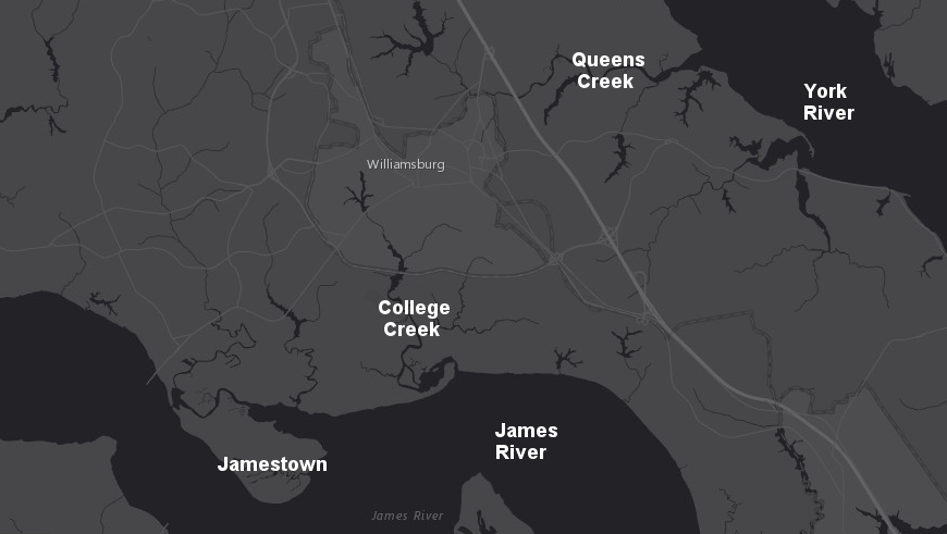 Middle Plantation, which grew into Williamsburg, was located on the watershed divide where the trails dried out first after rains