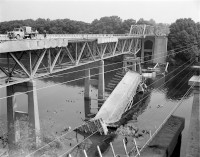 Route 1 bridge over the Occoquan River after Hurricane Agnes