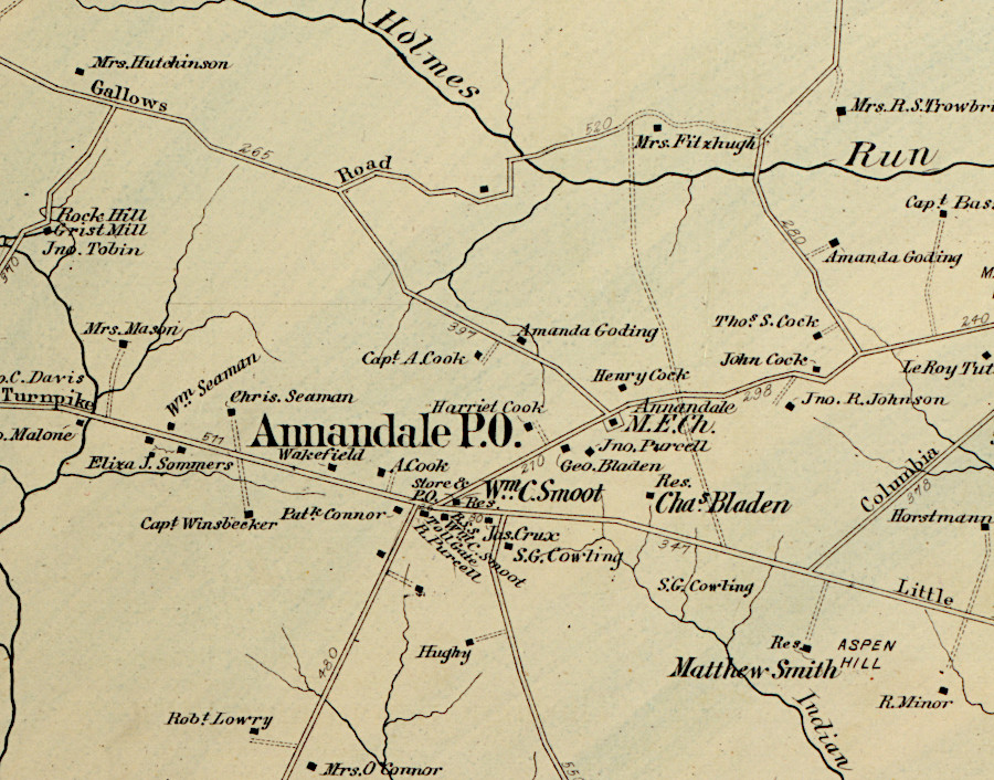 the modern road intersections at Annandale reflect historic road patterns