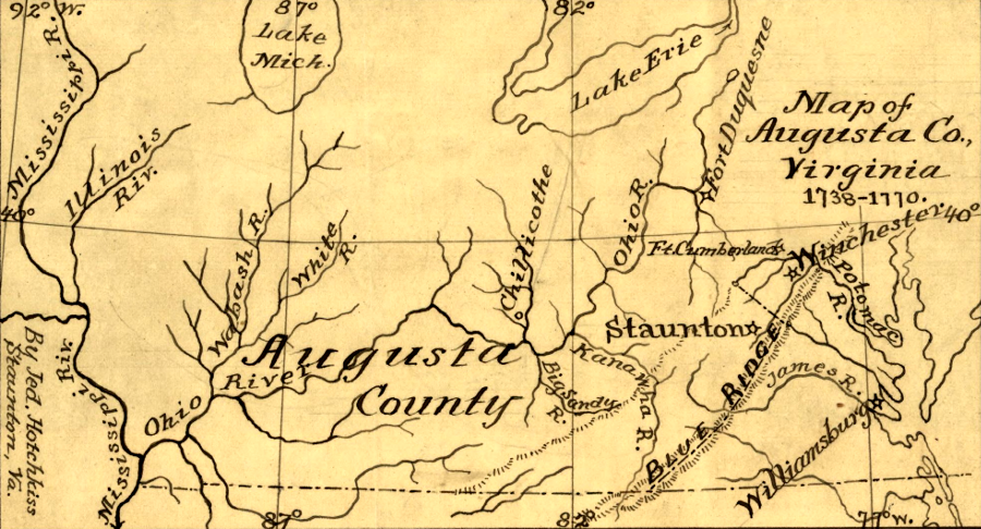 Augusta County extended to the Mississippi River between 1738-1778
