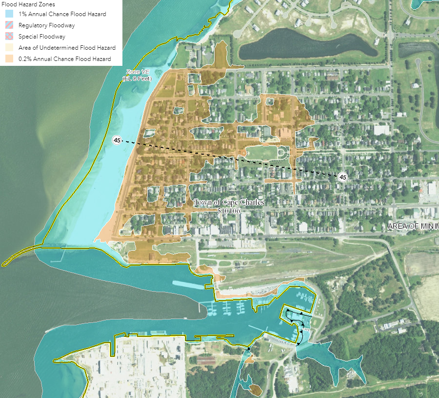 flooding risk at Town of Cape Charles