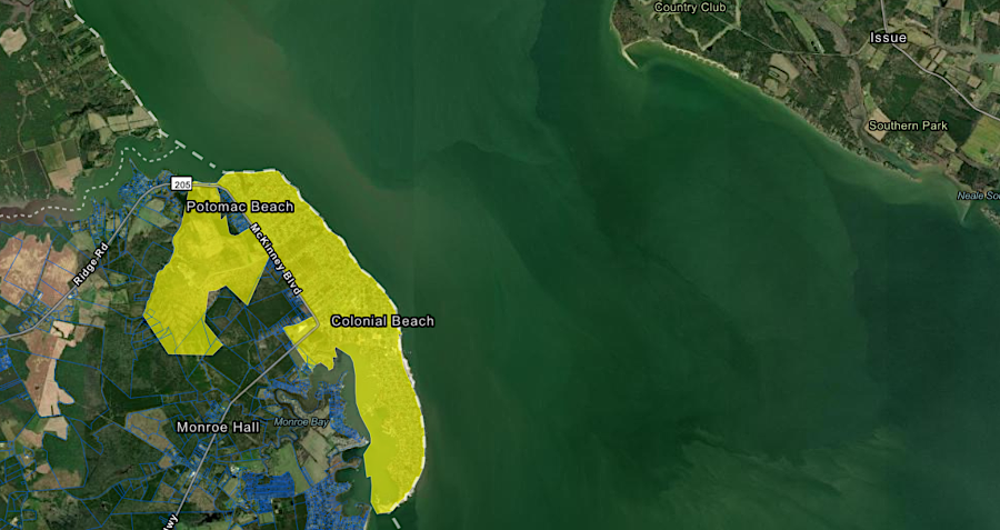 boundaries of the Town of Colonial Beach