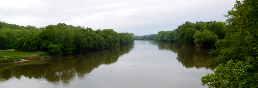 James River, looking upstream from bridge at Columbia