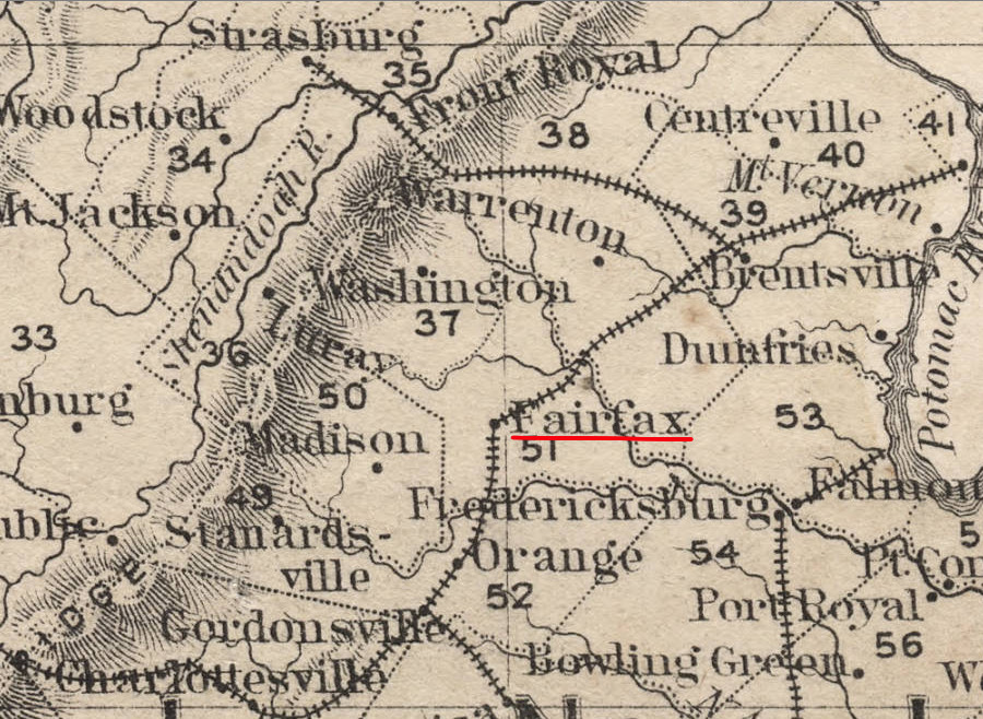Map of Culpeper County Virginia c1863 31x24 