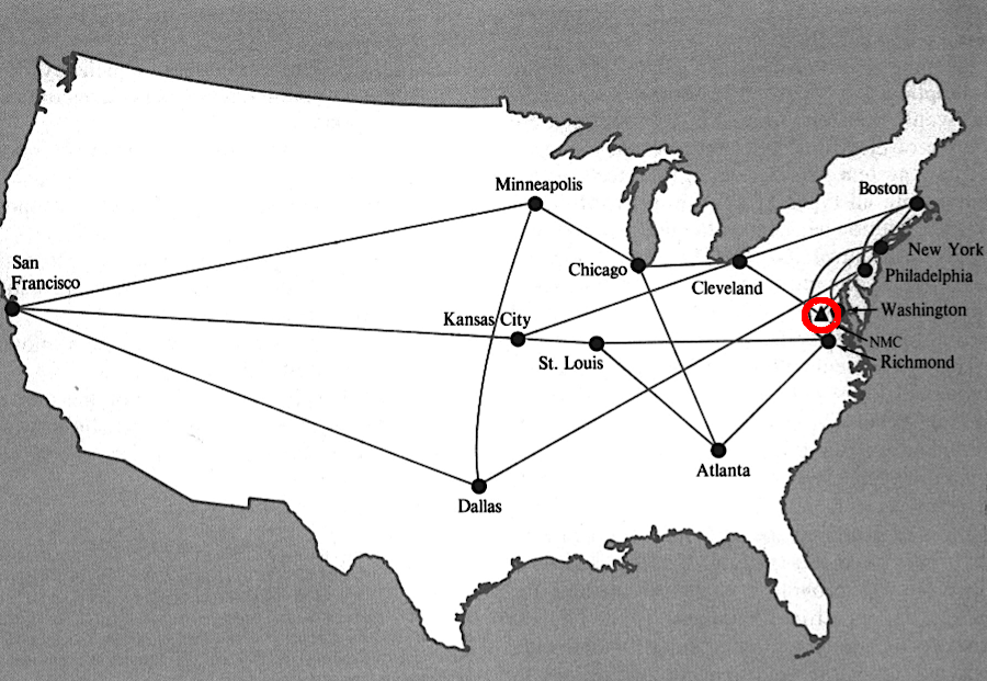 Fedwire relied upon the Culpeper Switch at Mount Pony between 1970-1982