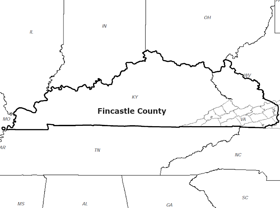 all of Kentucky, plus additional land to the east now in Virginia and West Virginia, was included within Fincastle County