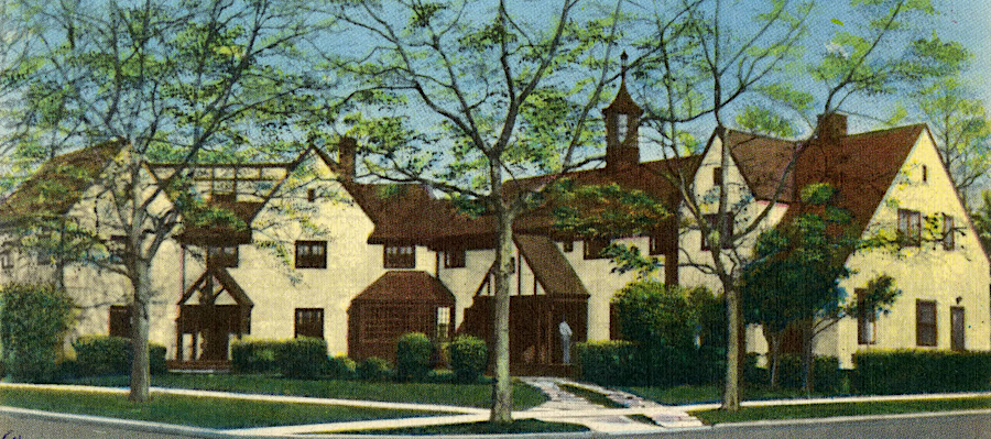 buildings in Hilton Village, including the Colony Inn built in 1927, were designed with a Tudor style