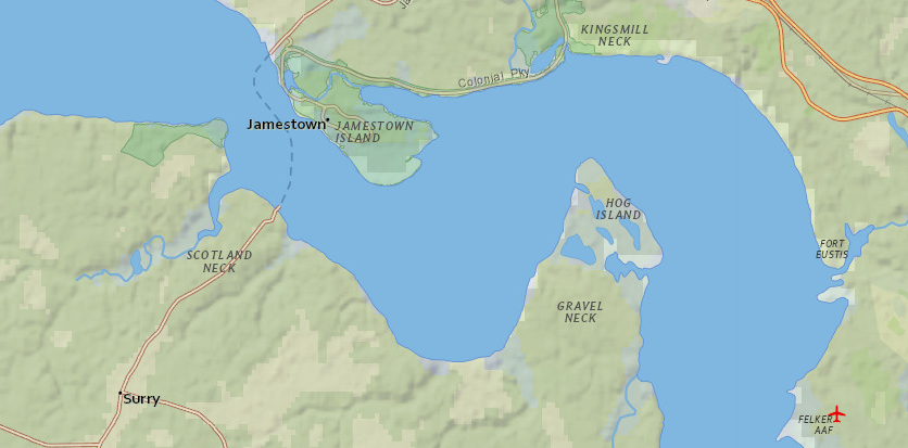 Hog Island was a foraging site for pigs brought by early English colonists, and today is the location of a nuclear power plant and a state wildlife management area