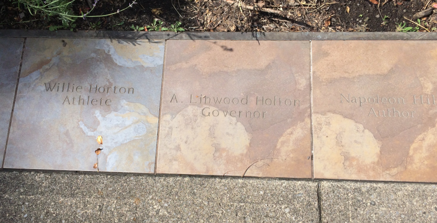 at the Southwest Virginia Museum Historical State Park in Big Stone Gap, stones around the Ayers mansion honor famous people from the area