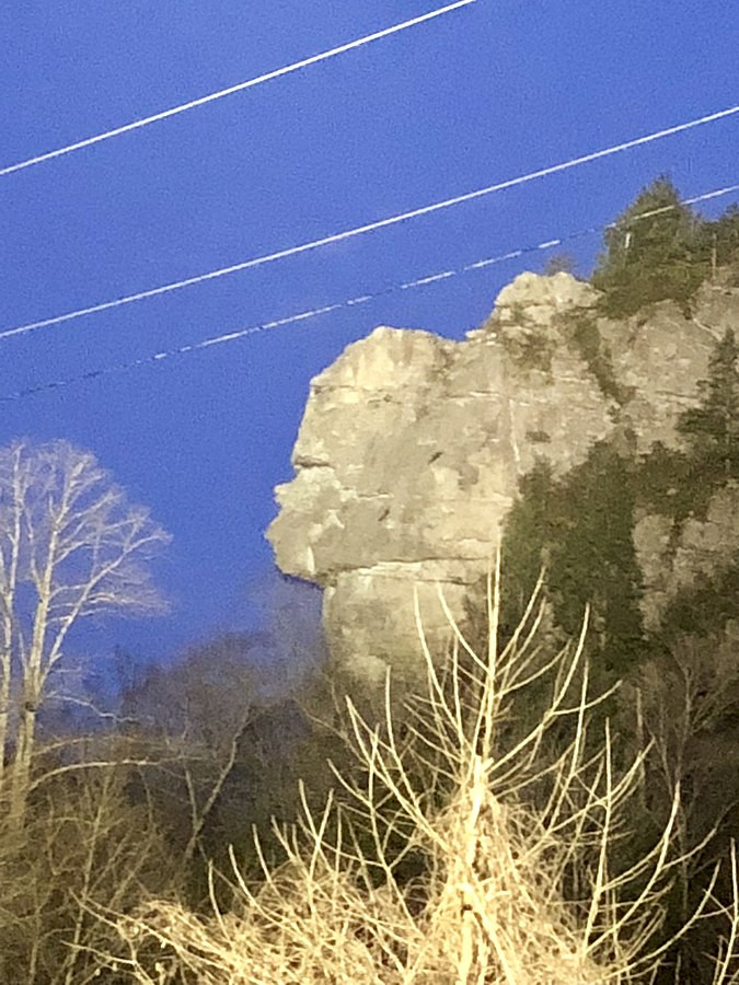 Stone Face Rock in Lee County was formerly called Negro Head Rock