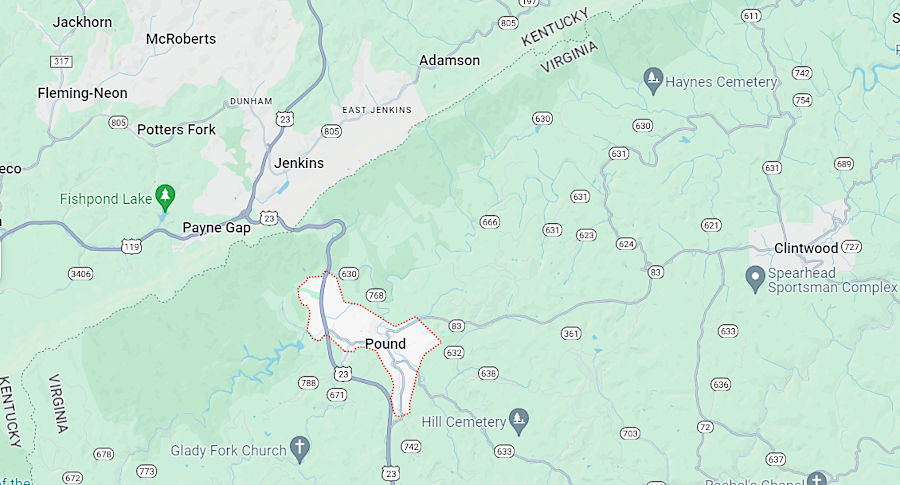 the 2020 Census recorded 877 residents in the Town of Pound