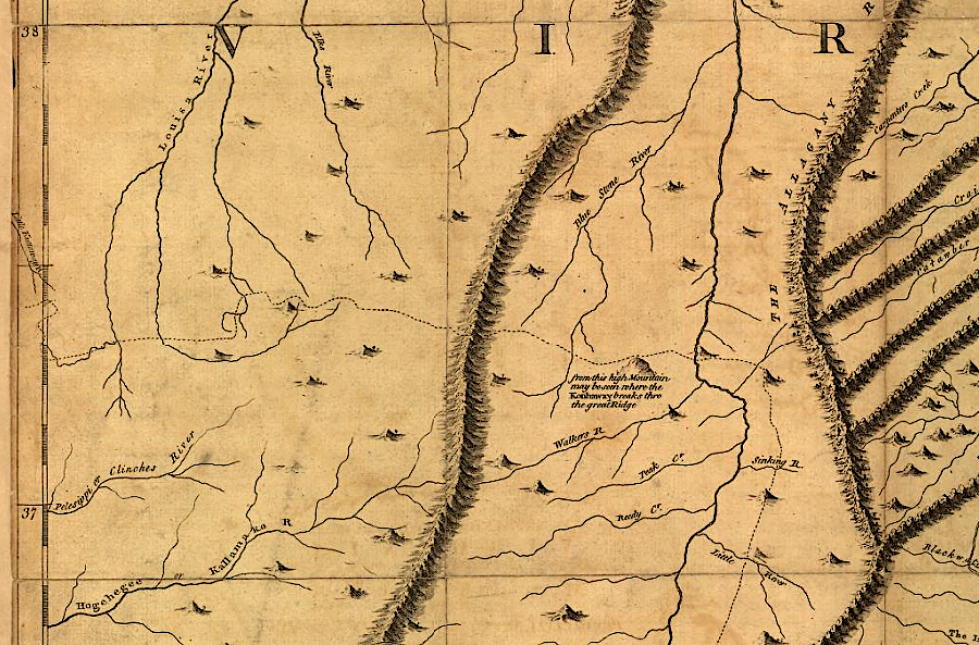 in the 1750's, Peter Jefferson and Joshua Fry were unaware of the Pound River