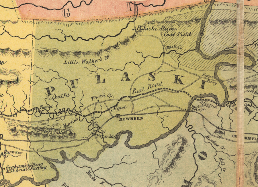 Pulaski County in 1856, as the Virginia and Tennessee brought the first railroad to Southwest Virginia