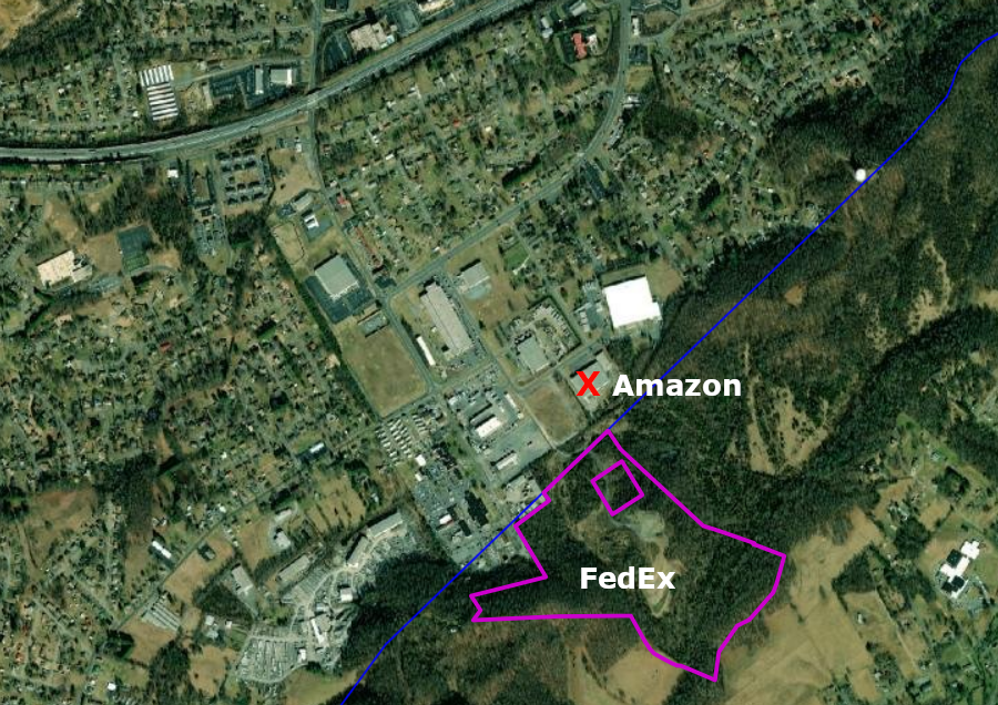 in 2022 FedEx announced plans for a distribution center in Washington County, next to the Amazon facility located in the City of Bristol