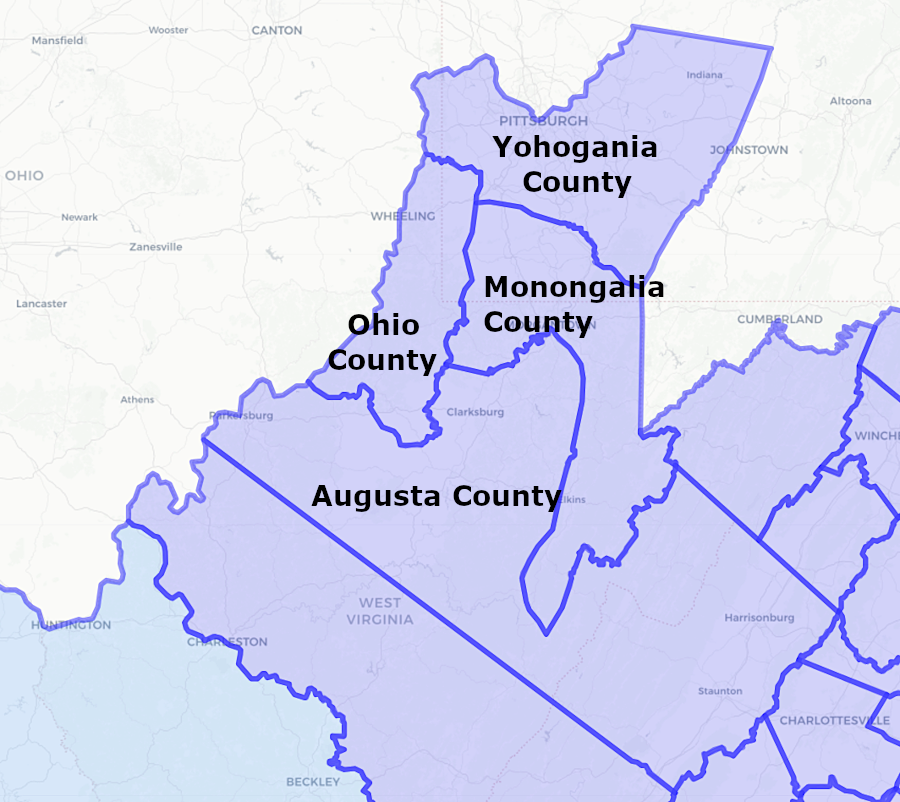 the District of West Augusta was split into three counties on November 7, 1776