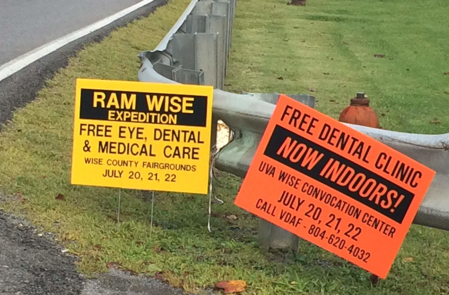 advertising the 2018 Remore Area Medical clinic, with free health care, in Wise County