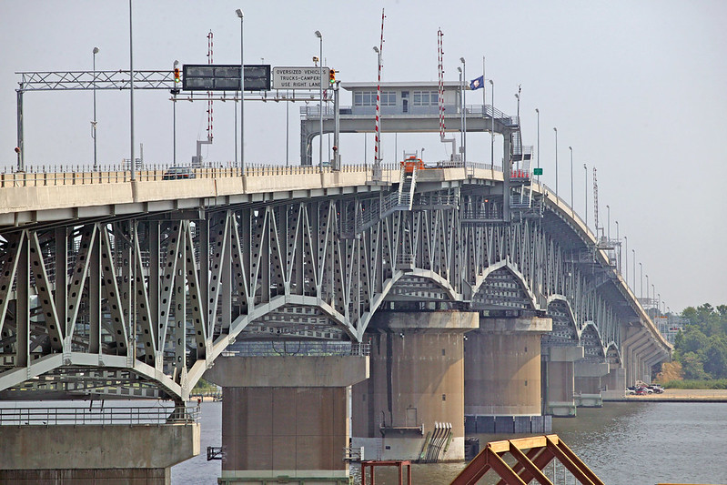 the George P. Coleman Bridge, linking York and Gloucester counties, is the only bridge that crosses the Rappahannock River