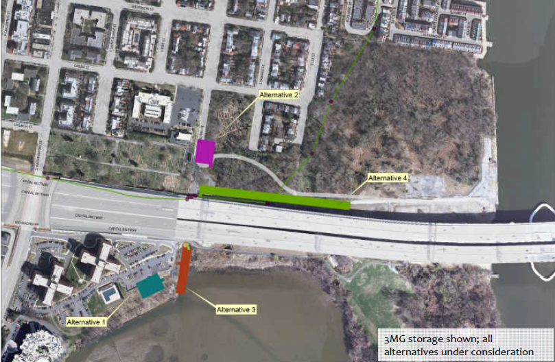 the city studied four locations next to CSO-002 for the three million gallon storage tank