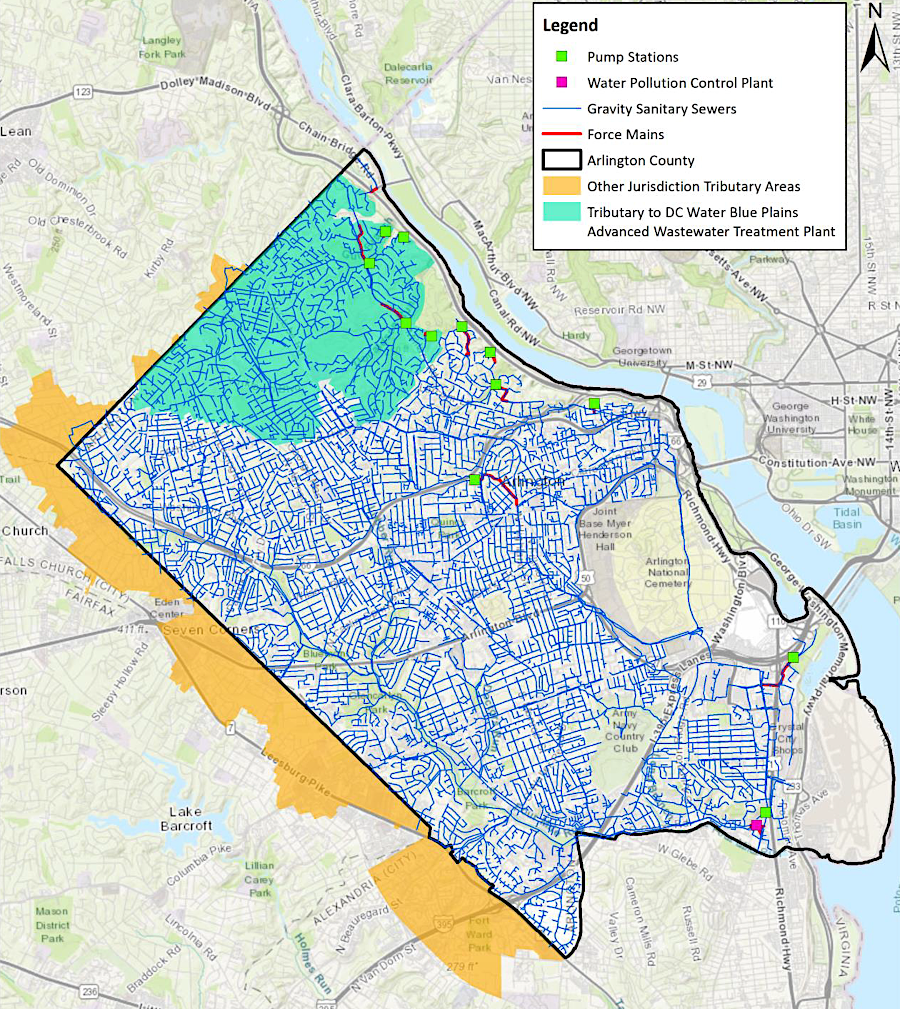 the Hampton Roads Sanitation District plans to expand west beyond the Blackwater River (to service the City of Franklin) and north to the Rappahannock River