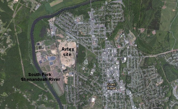 location of Avtex Superfund site in Town of Front Royal