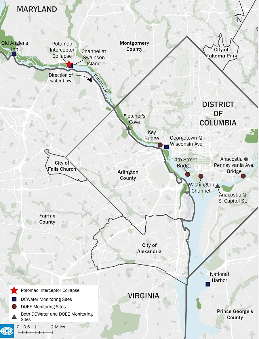 the 2026 break in the Potomac Interceptor Pipeline released 200 million gallons of untreated wastewater into the Potomac River