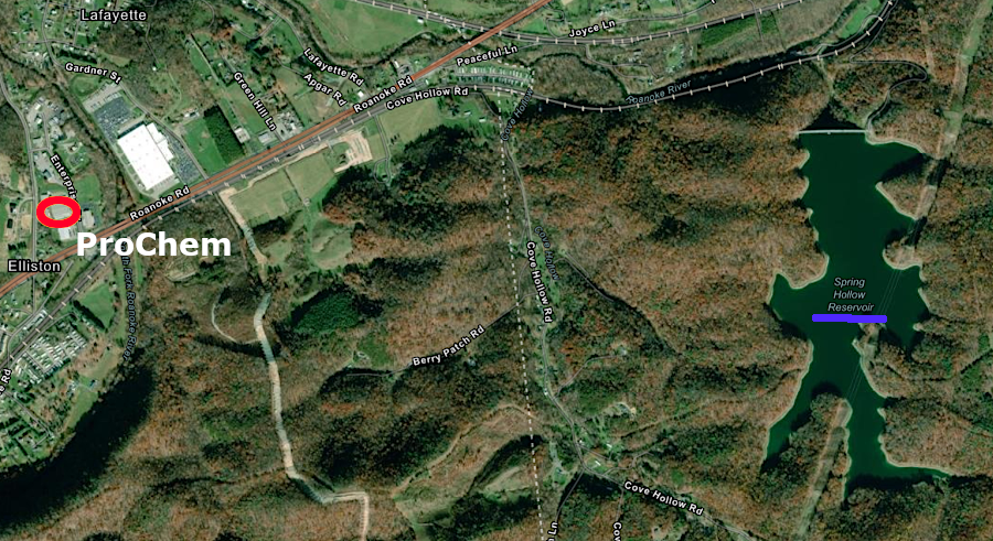 water pumped into the Spring Hollow Reservoir from the South Fork of the Roanoke River included GenX chemicals from industrial cleaning at a plant in Elliston