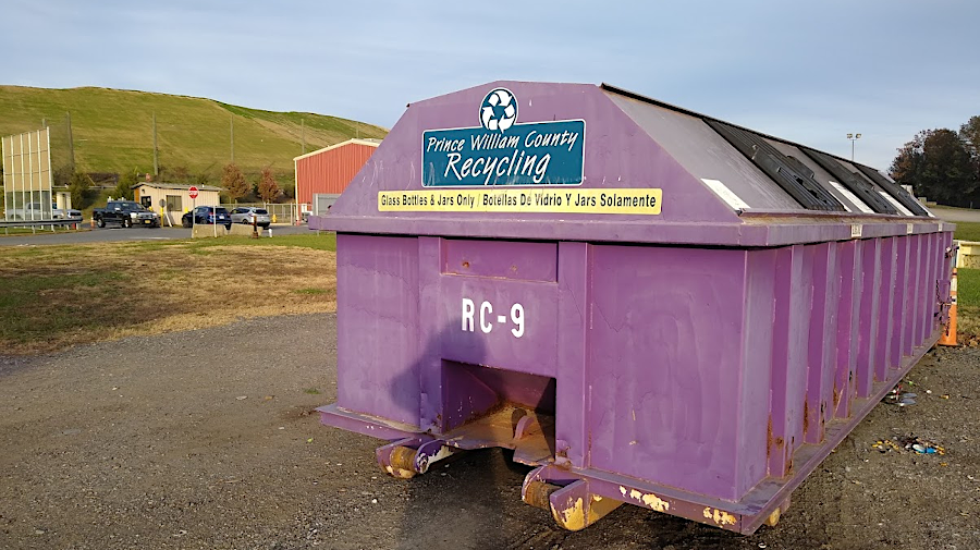 Prince William County agreed to recycle glass, but only if deposited into special purple bins