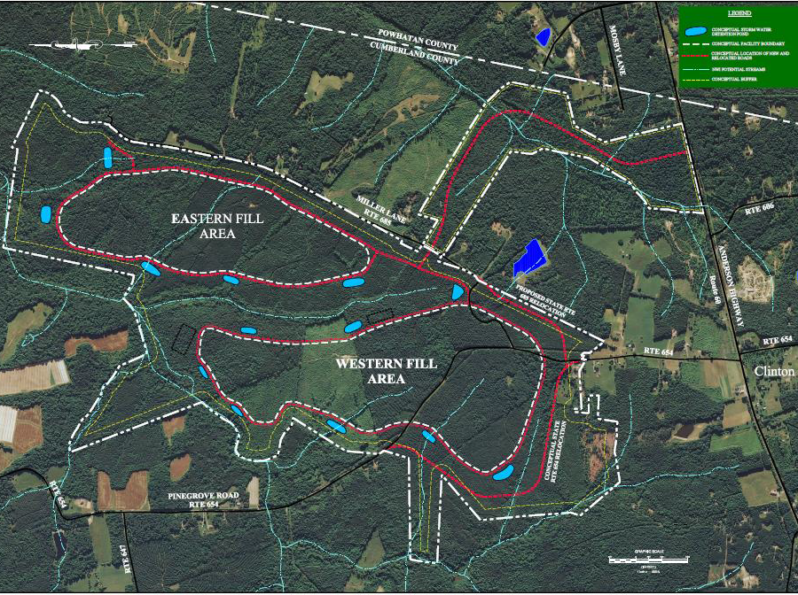 the area of Cumberland County proposed for the Green Ridge Recycling and Disposal Facility and its access road was primarily forest