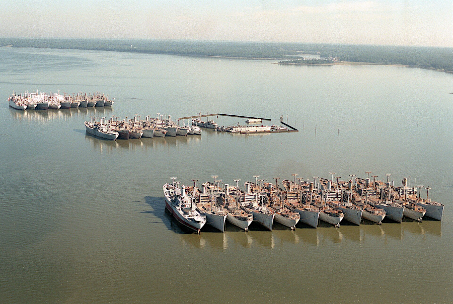 part of the James River Reserve Fleet in 1990