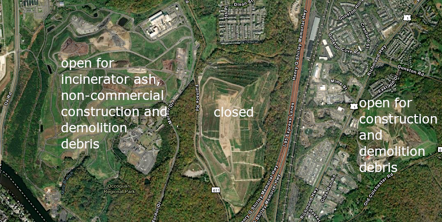 options for disposal of waste in southern Fairfax County have been constrained by landfill closures