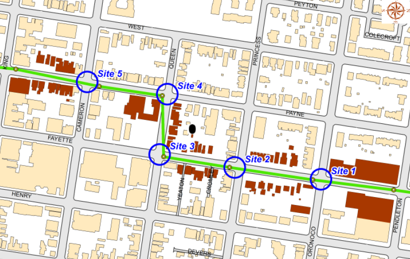 potential buildings for connecting to Potomac Yard Trunk Sewer rather than CSO outfalls