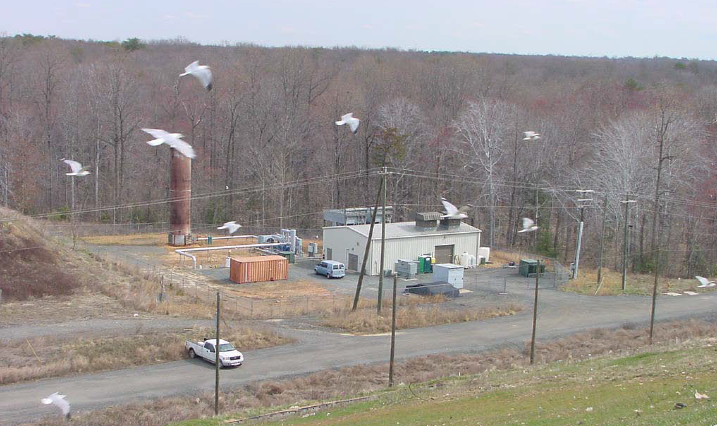 no money was wasted on esthetics when constructing the original metal structure housing the electrical generator and the flare gas stack at the Prince William County landfill