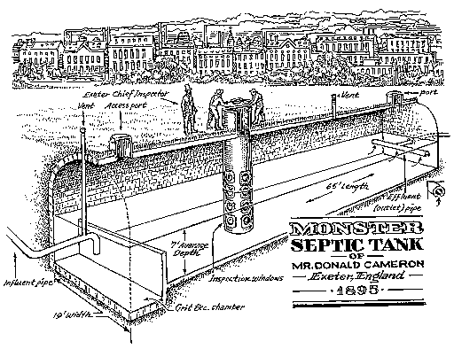 septic tanks were installed without drainfields in the 1800's