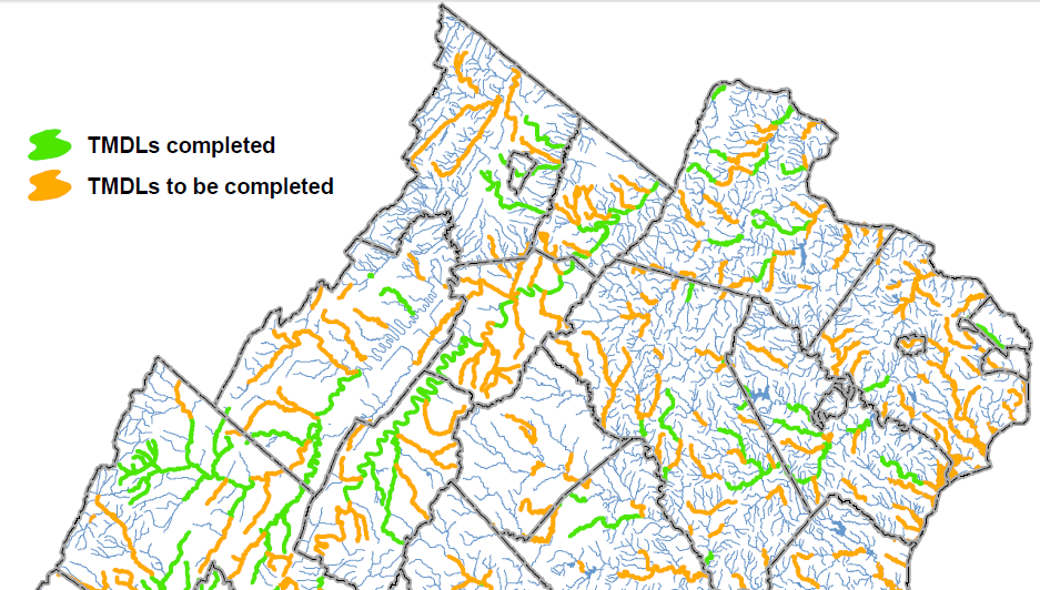 TMDL's to be completed in Northern Virginia, as of May 2010