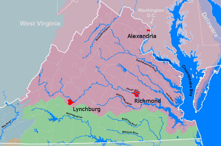 the three cities with CSO's in Virginia are all in the Chesapeake Bay watershed