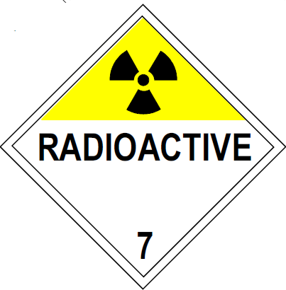 placards identify radioactive shipments