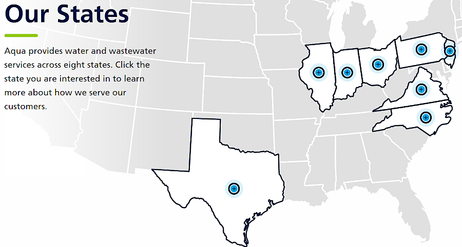 in addition to municipal utilities, for-profit private companies such as Aqua Virginia provide public water