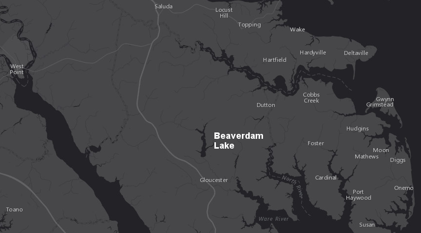 within the Coastal Plain north of the York River, groundwater supplies drinking water for all public systems - with the exception of Beaverdam Lake in Gloucester County