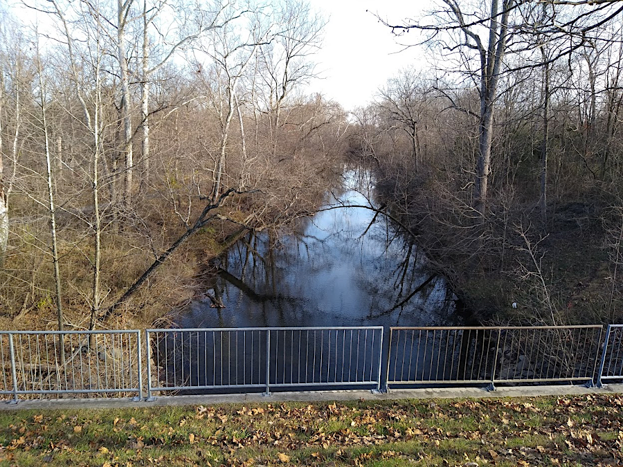 the stream valley of Broad Run in Prince William County at Sudley Manor Road is filled with legacy sediments