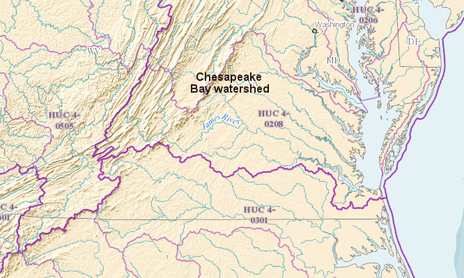 much of the region south of the Chesapeake Bay watershed is known as Southside Virginia, but the term Hampton Roads is most often applied to the eastern portion within the cities of Virginia Beach, Chesapeake, and Suffolk