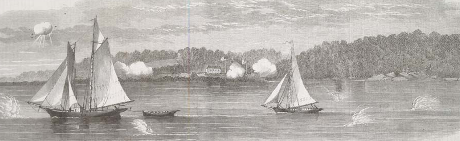 in the winter of 1861-62, Confederate cannon placed on shoreline bluffs blocked most Federal ships from using the Potomac River near Quantico