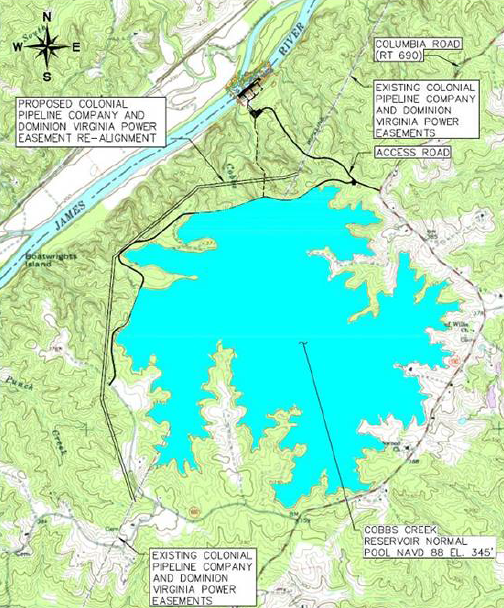 planned Cobbs Creek Reservoir, in Cumberland County