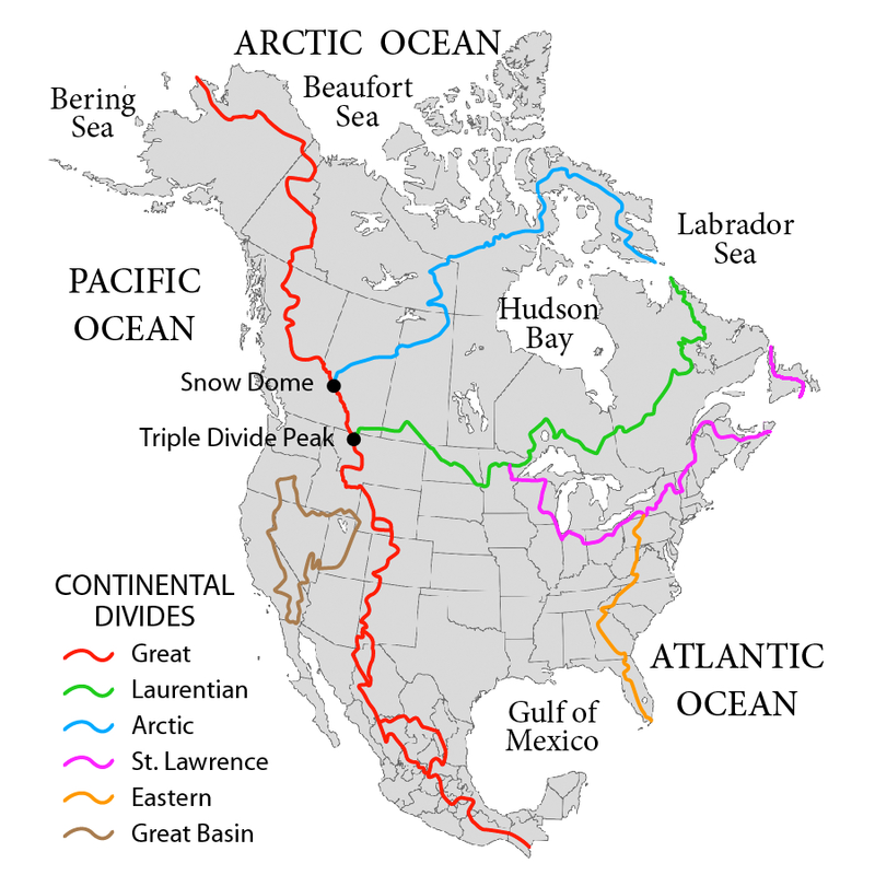 there are multiple continental divides in North America