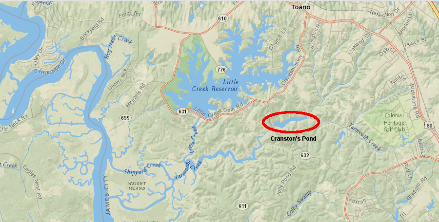 mitigation proposed to offset environmental impacts of the King William Reservoir included removal of the dam creating Cranston's Pond, re-connecting all of Yarmouth Creek to the James River, and purchase of various tracts in the watershed surrounding Cranston's Pond
